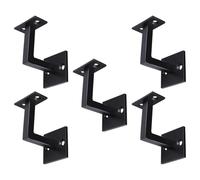 Matte Black Square il Brackets with Screws 5 Pack and Sturdy Support for Rails Ideal for Home and Commercial Use