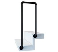 Matte Black Square Iron Stair Railing Post, Adjustable Bracket for Wall Mounting, Side Mount Baluster, Durable Handrail Support for Safe Staircase Design