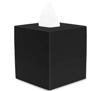 Matte Black Square Tissue Box Cover, Decorative Tissue Box Dispenser for Bathroom, Parlors, Office, Bedroom Dresser, Vanity Countertop, Nightstand, Car, and Desk