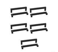 Matte Black Stainless Steel Cabinet Pulls Modern Cupboard Handles Square Kitchen Door Hardware Rust Resistant Bathroom Drawer Pulls Bedroom Dresser Handles for(black-10pcs)
