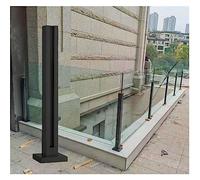 Matte Black Stainless Steel Glass Railing Column Post for Outdoor Decks & Porches - Square Design Compatible with Metal/Wood Panels Durable Stylish Easy Install