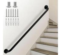 Matte Black Stainless Steel Stair Handrail - Complete Kit. 80cm 1m 1.2m Long Wall Mounted Stair Railing - 30cm 40cm 50cm 60cm Bathroom Balance Support Grab Bar, Towel Rails(50cm/20in)