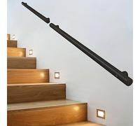 Matte Black Stainless Steel Stair Railing 100 cm Wall-Mounted il Set Safety Solution for Stairs Adjustable Length 30-600 cm Modern Design