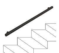 Matte Black Stair il 1-20 Feet, Non-Slip Railing Support for Indoor/Outdoor, Loft Style Grip Bar for Hallways and Staircases, and Stylish Safety Solution