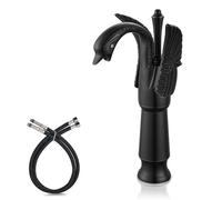 Matte Black Swan Faucet for Bathroom Vessel Sink Tall Single Handle a Basin Mixer Tap Deck Mount Design BirdInspireSle