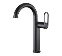 Matte Black Tall & Short Curved Basin Faucet Universal Rotating Bathroom Hot & Cold Mixer Gentle Mint Green Finish Stylish and Functional for Modern Spaces