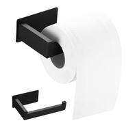 Matte Black Toilet Roll Holder Wall Mounted Toilet Roll Holder, Black Bathroom Toilet Paper Holder, Stainless Steel Toilet Paper Roll Holder, Toilet Tissue Holder for Kitchen Bathroom Accessories