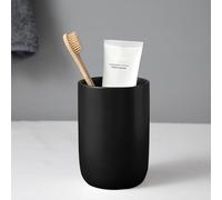 Matte Black Toothbrush Holders for Bathrooms - 1 Cups Ceramic Toothbrush Toothpaste Holders, Black Bathroom Tumbler Cup Reusable Toothbrush Cup Black Mouthwash Cup, Bathroom Counter Organizer