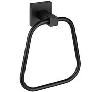 Matte Black Towel Ring for Bathroom, Kitchen Bath Hand Towel Holder Wall Mount Heavy Duty Stainless Steel