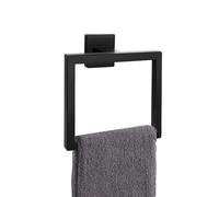 Matte Black Towel Ring,Square Hand Towel Holder,Towel Hanger, Bathroom Hardware Accessories,SUS 304 Stainless Steel Wall-Mounted