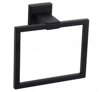 Matte Black Towel Ring Towel Holder, NSCMQSL SUS 304 Stainless Steel Hand Towel Rack for Bathroom, Modern Square-Shape Style