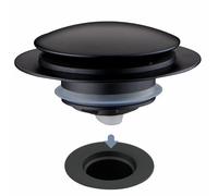 Matte Black Tub Drain Stopper, Hidrop Pop Up Universal Tub Dain Tip Toe Bathtub Drain Stopper, Fit 1.375 to 1.5 Inches, Replaces Lift and Turn, Tip-Toe and Trip Lever Drains for Tub, EZ Installation