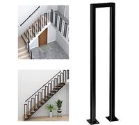 Matte Black U-Shaped 1ft-20ft Industrial Pipe Stair ils Non-Slip Safety Railing for Garden Loft Villa Hotel Indoor/Outdoor Use Elderly-Friendly Design 100cm Length
