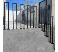 Matte Black U Shaped Handrails for Outdoor Steps & Indoor Stairs Non Slip Wrought Iron Railing for Garden Loft Corridor 95cm Length 1pc Industrial Design