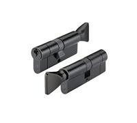 Matte Black V5 Euro Key and Turn Cylinder Secure Door Barrel Lock for uPVC Wooden Composite Doors with Thumbturn Internal Safety Lock (Master Keyed, 45/35)