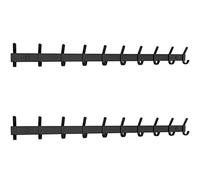 Matte Black Wall Coat Rack, 76cm Stainless Steel, 10 Double Hooks, Wall nizer for Coats, Hats, Bags, Towels, Robes, Closet or Bathroom, 2-Pack