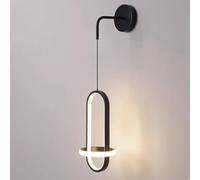 Matte Black Wall Lamp 21W LED Oval Wall Mounted Light Bedside Decoration Wall Sconce Nordic Minimalist Wall Lights Hardwired Vanity Light Fixture for Living Room Loft -66