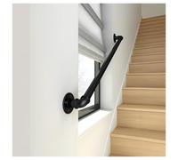 Matte Black Wrought Iron Pipe StairAntiSlip Grab Bars for Staircase3.2cm Diameter 300cm Length for Outdoor Safety