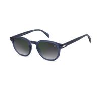 Matte Blue Sunglasses with Green Mirror, male, Eyewear by David Beckham, Sunglasses, Blue, 49 MM, Accessories 49 MM