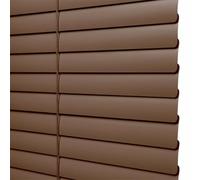 Matte Brown Aluminium Metal Venetian Blinds Slat Home Office Blind Window Thin Slats Kitchen Blinds Blackout Shutters Child Safe Home Office, Customisable (80×100cm)