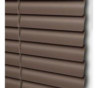 Matte Brown Aluminium Venetian Blinds Slat Home Office Blind Thin Slats Kitchen Blinds Blackout Shutters Child Safe Home, Customisable (65×180cm)