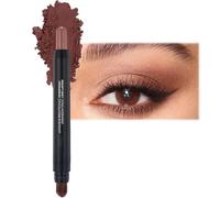 Matte Brown Eyeshadow Stick - Waterproof & Long-lasting Eye Shadow Pencil - Dual-ended with Brush - High-pigmented, Blendable for Smoky Eye Makeup