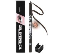Matte Cocoa Gel Eyeliner Pencil with Sharpener - Waterproof Smudge Resistant Eye Liner for Waterline and Lash Line, Soft Brown Definition, Creamy Gel Glide, Day to Night Wear for Everyday Makeup