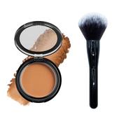 Matte Contours Powder, Natural Matte Look Bronzer Setting Powder With Super Large Makeup Brush, Minimizes Fine Lines and Pores, Long Lasting and Oil Control (B)