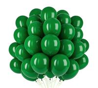 Matte Dark Green Balloons, 100 Pack 10 Inch Thicken Latex Balloons Party Decorations with 2 Rolls of Ribbons for Balloon Garland Arch Birthday Wedding Anniversary Baby Shower Christmas Safari Jungle
