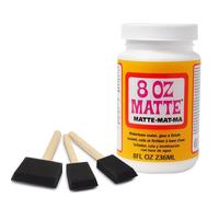 Matte Decoupage Glue & Sealer 236ml - Water-Based, Non-Toxic Adhesive for Crafts - Includes 3 Foam Brushes - Dries Clear on Paper, Fabric, Wood & More