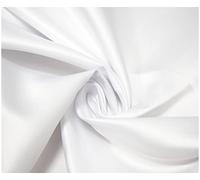 Matte Duchess Bridal Satin Polyester Fabric for Dressmaking Wedding Crafts Quilting Sewing 150cm Wide (5 Metre (500 x 150cm), White)