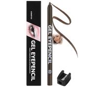 Matte Espresso Gel Eyeliner Pencil with Sharpener - Waterproof Smudge Resistant Gel Formula for Waterline, Lash Line, Natural Definition and Smoky Eye Looks, Creamy Application for Day to Night Wear