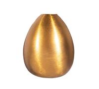 Matte Finish Metal Vase | Gold Color, Curved Round Shape, Modern Aesthetic