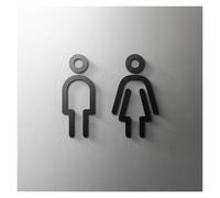 Matte Floating 3D Relief Arrow Toilet Sign Plate Elegant Wash Room Door Wall Label WC Bathroom Signage House Number(20,Width 25cm)