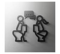 Matte Floating 3D Relief Arrow Toilet Sign Plate Elegant Wash Room Door Wall Label WC Bathroom Signage House Number(5,Width 25cm)