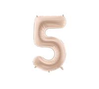 Matte Foil Balloon Number 5 Dark Beige 72 cm Helium & Air Self-Sealing Balloons Birthday Number Reusable