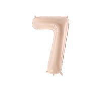 Matte Foil Balloon Number 7 Dark Beige 72 cm Helium & Air Self-Sealing Balloons Birthday Number Reusable