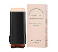 Matte Foundation Stick Makeup, Natural Contour Full Coverage Stick with Brush | Hydrating Foundation Makeup Products for Various Skin Tones and Undertones Daily Wear Use