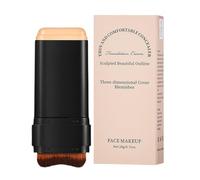 Matte Foundation Stick Makeup, Natural Contour Full Coverage Stick with Brush | Hydrating Foundation Makeup Products for Various Skin Tones and Undertones Daily Wear Use