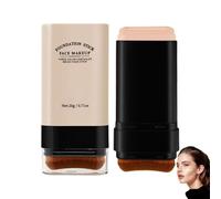 Matte Foundation Stick with Brush, Foundation Stick for Mature Skin, Cover Cream Stick Korean Foundation Stick Full Coverage, Long Lasting Foundation for Dark Circle & Blemishe,Korean Makeup (Natural)