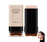Matte Foundation Stick with Brush, Foundation Stick for Mature Skin, Cover Cream Stick Korean Foundation Stick Full Coverage, Long Lasting Foundation for Dark Circle & Blemishe,Korean Makeup (Ivory)