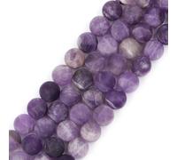 Matte Frosted 10mm Amethyst Semi Precious Gemstone Round Beads for Jewellery Making DIY Handmade Craft Supplies 15"
