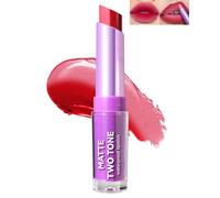 Matte Gloss Two-Tone Lipstick Rose Velvet Cream Lips Stain, Long-Lasting Waterproof Lip Gloss Lip Care, Easy to Use, Vegan Lipstick Lip Tint Makeup for Women 04