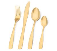 Matte Gold Cutlery Set, Bettlife Tableware Set Stainless Steel Flatware Silverware Set with Knife and Fork Set, Service for 8, Dishwasher Safe, Easy Clean & Hold (Matt Gold, 32 P)