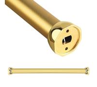 Matte Gold Wardrobe Rail - 130cm Closet Rod Tube Round Clothes Hanger with End Caps Removable Valet Pole & Towel Rack Bar for Stylish Storage Solutions