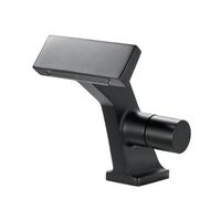 Matte Gray Bathroom Sink Faucet Waterfall Basin Faucets Washbasin Hot Cold Brass Mixer Vanity Single Hole Water Taps (Black)