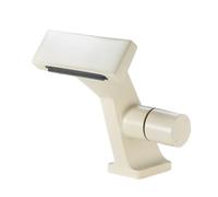 Matte Gray Bathroom Sink Faucet Waterfall Basin Faucets Washbasin Hot Cold Brass Mixer Vanity Single Hole Water Taps (White)