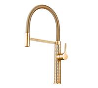 Matte Gray Gold Kitchen Faucet - Single Handle Drop Down Sink Tap for Deck Installation Modern Design Kitchen Water Faucet Sleek Finish Easy to Install