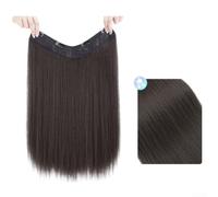 Matte Human Hair Blend Weft 60cm High Temp(Brown-black 50cm)