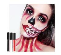 Matte Lip Gloss Set, 3PCS Black White Orange Liquid Lipsticks, Matte Waterproof Non-stick Cup Lipstick Kit, Long Lasting Highly Pigmented Tinted Lip Balm, Festival Makeup Gift for Women